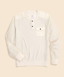 BROOKS BROTHERS | コットンブレンド　サーマル　ヘンリーネックシャツ(Tシャツ/カットソー)