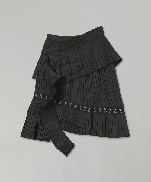 rokh（ロク）の「rokh BROKEN PLEATS SKIRT R2CA194（スカート・レディース・ベージュ/ブラック・34/36）」の2枚目の写真