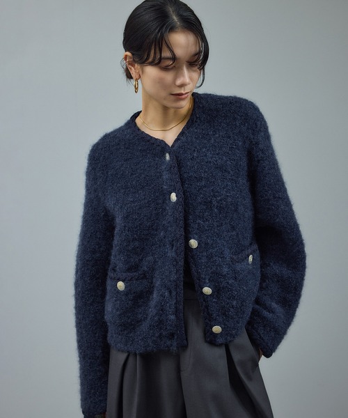 プードルニットクルーネックカーディガン（カーディガン/ボレロ