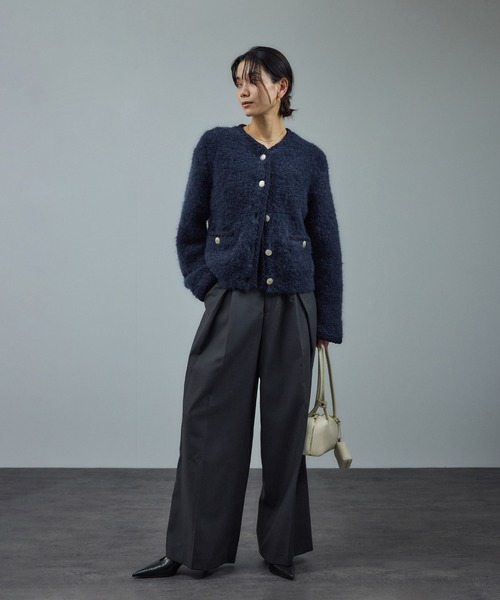 プードルニットクルーネックカーディガン（カーディガン/ボレロ