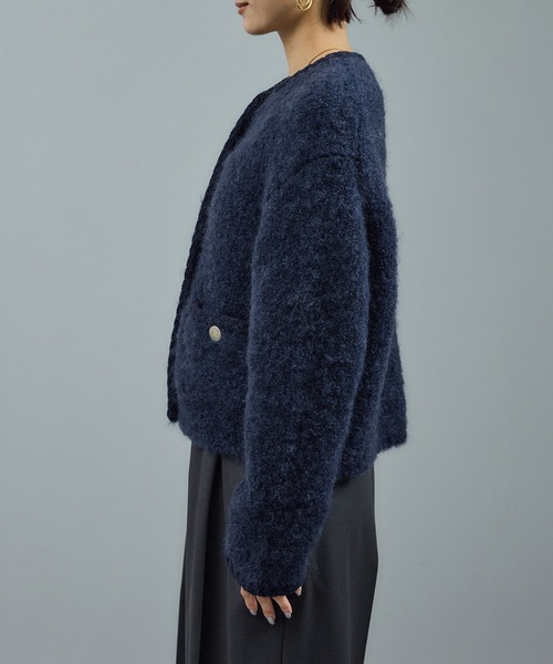 プードルニットクルーネックカーディガン(カーディガン/ボレロ プードルニットクルーネックカーディガン(カーディガン/ボレロ