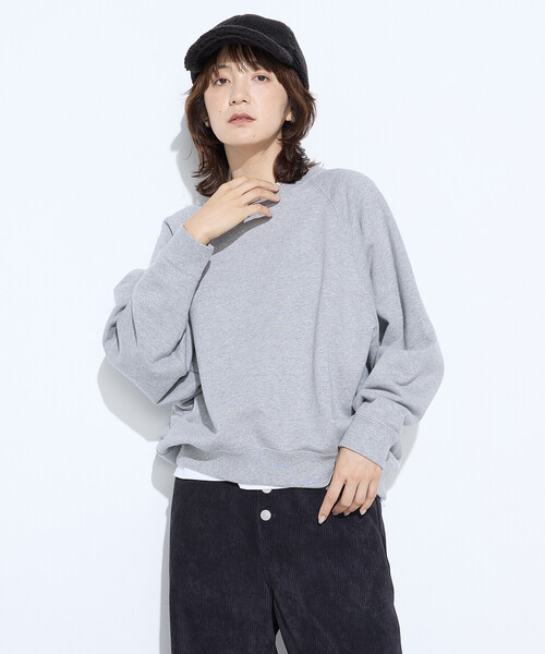 COMME CA Wardrobe(コムサワードローブ)の「裏双糸ラメ裏毛 プルオーバー(Tシャツ/カットソー・レディース・チャコール/ライトグレー・FREE)」の1枚目の写真