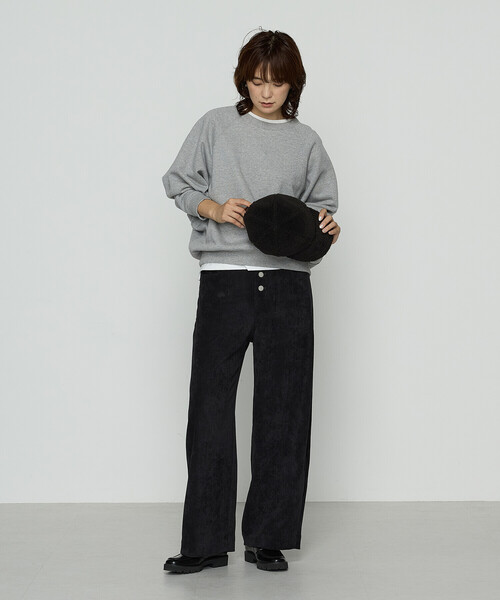 COMME CA Wardrobe(コムサワードローブ)の「裏双糸ラメ裏毛 プルオーバー(Tシャツ/カットソー・レディース・チャコール/ライトグレー・FREE)」の4枚目の写真