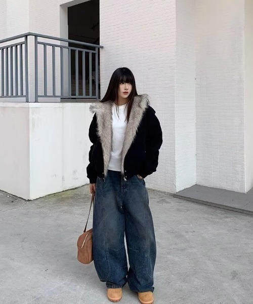 VIBGYOR(ヴィブジョー)の「【LAMPOON】フェイクファーフードブルゾン(ブルゾン・レディース・グレー/ブラック・X-LARGE/LARGE/MEDIUM/SMALL)」の3枚目の写真