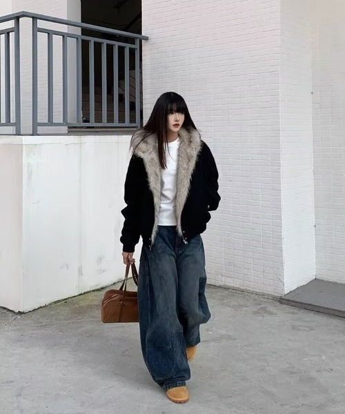VIBGYOR(ヴィブジョー)の「【LAMPOON】フェイクファーフードブルゾン(ブルゾン・レディース・グレー/ブラック・X-LARGE/LARGE/MEDIUM/SMALL)」の6枚目の写真