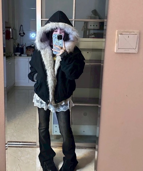 VIBGYOR(ヴィブジョー)の「【LAMPOON】フェイクファーフードブルゾン(ブルゾン・レディース・グレー/ブラック・X-LARGE/LARGE/MEDIUM/SMALL)」の20枚目の写真