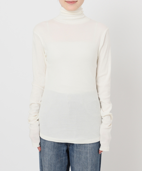 Spick & Span（スピックアンドスパン）の「《追加》ハイネックプルオーバー（Tシャツ/カットソー・レディース・スミクロ/ホワイト/レッド/マルチ・FREE）」の5枚目の写真