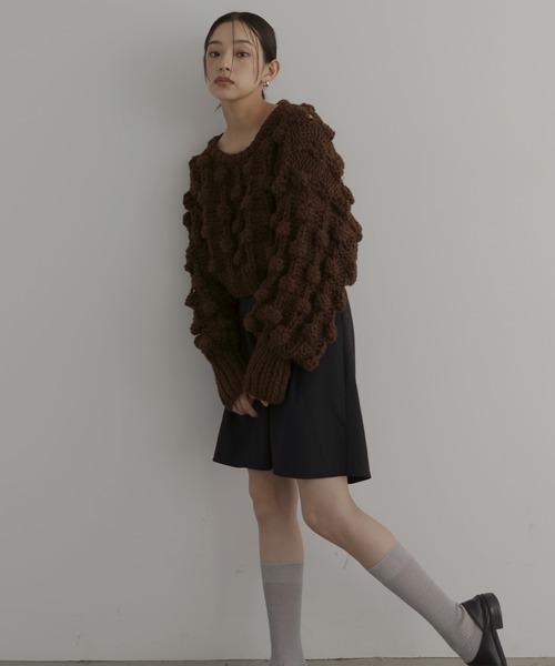 hellam（へラム）の「ポップコーンハンドニット（ニット/セーター・レディース・ブラウン/チャコール/オリーブ/アイボリー・FREE）」の17枚目の写真