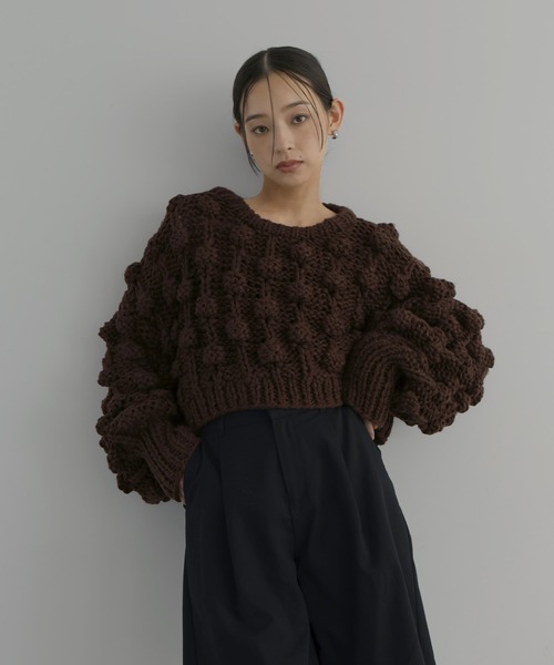 ぺブラム アランニットセーター the toe ハンドニット イエナ ポップコーンハンドニット（ニット/セーター）｜hellam（へラム）の