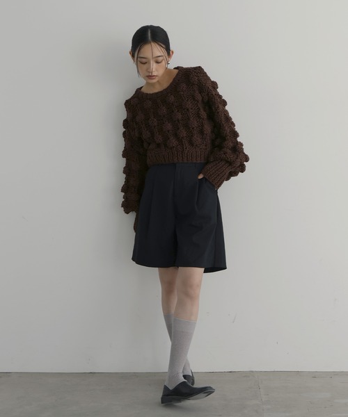 hellam（へラム）の「ポップコーンハンドニット（ニット/セーター・レディース・ブラウン/チャコール/オリーブ/アイボリー・FREE）」の19枚目の写真