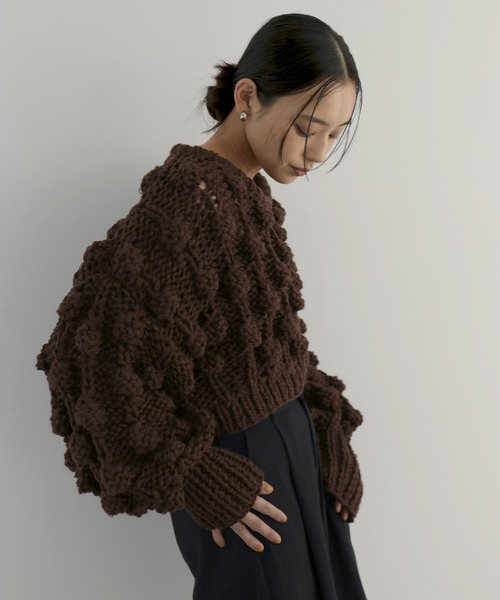 hellam（へラム）の「ポップコーンハンドニット（ニット/セーター・レディース・ブラウン/チャコール/オリーブ/アイボリー・FREE）」の18枚目の写真