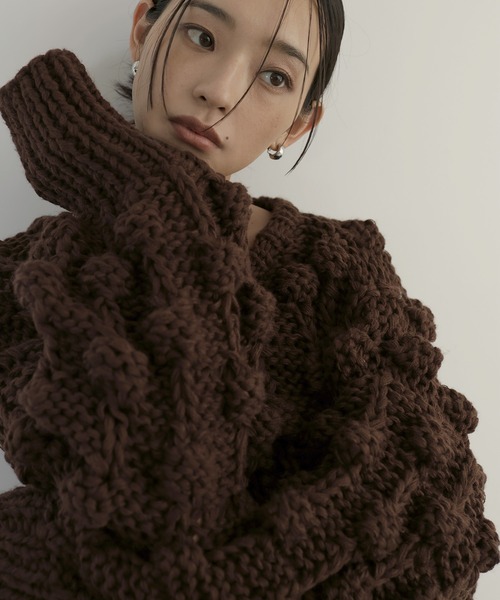hellam（へラム）の「ポップコーンハンドニット（ニット/セーター・レディース・ブラウン/チャコール/オリーブ/アイボリー・FREE）」の16枚目の写真