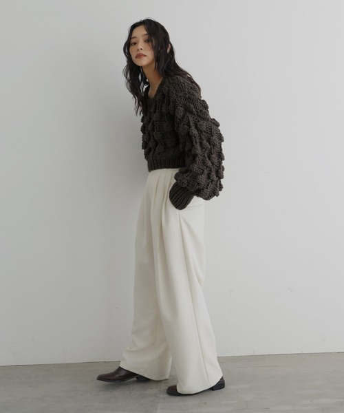 hellam（へラム）の「ポップコーンハンドニット（ニット/セーター・レディース・ブラウン/チャコール/オリーブ/アイボリー・FREE）」の21枚目の写真