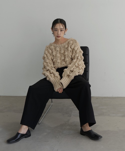 hellam（へラム）の「ポップコーンハンドニット（ニット/セーター・レディース・ブラウン/チャコール/オリーブ/アイボリー・FREE）」の10枚目の写真