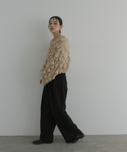 hellam（へラム）の「ポップコーンハンドニット（ニット/セーター・レディース・ブラウン/チャコール/オリーブ/アイボリー・FREE）」の9枚目の写真