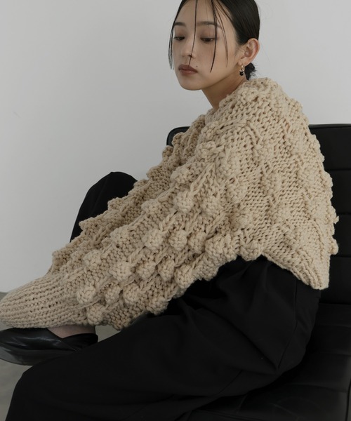 hellam（へラム）の「ポップコーンハンドニット（ニット/セーター・レディース・ブラウン/チャコール/オリーブ/アイボリー・FREE）」の12枚目の写真