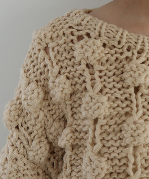 hellam（へラム）の「ポップコーンハンドニット（ニット/セーター・レディース・ブラウン/チャコール/オリーブ/アイボリー・FREE）」の13枚目の写真