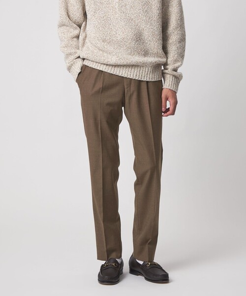 UNITED ARROWS（ユナイテッドアローズ）の「スリムテーパード サイドシャーリング 1プリーツ スラックス ストレッチ 防しわ（スラックス・メンズ・グレー系/ブラウン系/ネイビー・52/46/44/48/50）」の2枚目の写真