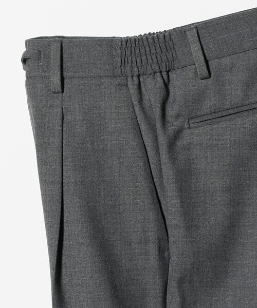 スリムテーパード サイドシャーリング 1プリーツ スラックス