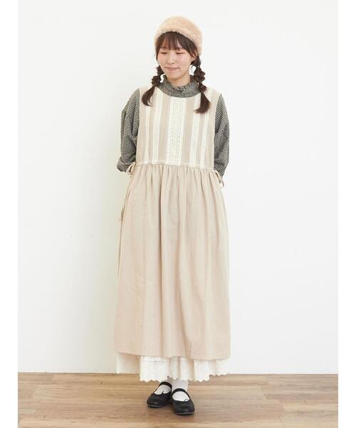 【S/Mサイズ】レース貼りノースリワンピース