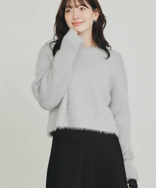 PICCIN（ピッチン）の「ラメシャギープルオーバー（ニット/セーター・レディース・シルバー/パープル/イエロー・M）」の3枚目の写真