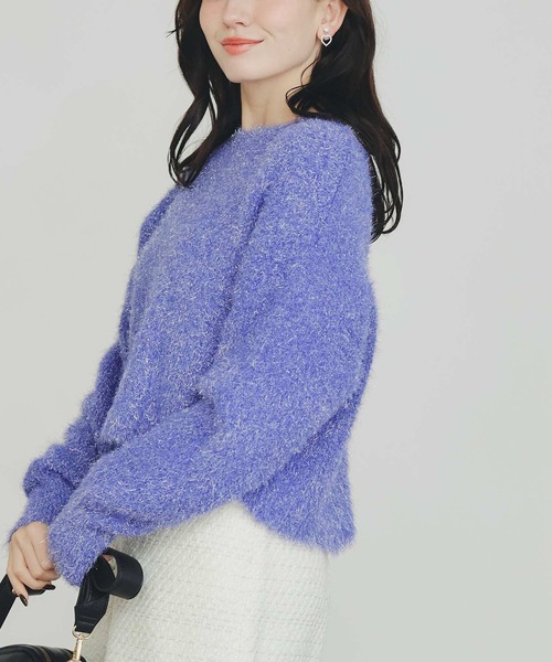 PICCIN（ピッチン）の「ラメシャギープルオーバー（ニット/セーター・レディース・シルバー/パープル/イエロー・M）」の5枚目の写真