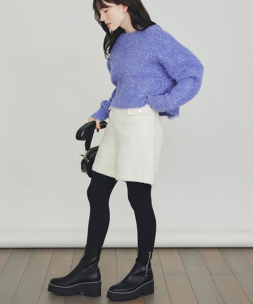 PICCIN（ピッチン）の「ラメシャギープルオーバー（ニット/セーター・レディース・シルバー/パープル/イエロー・M）」の9枚目の写真