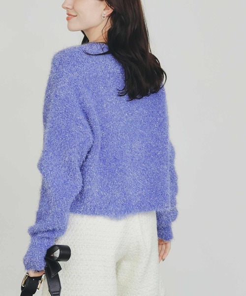 PICCIN（ピッチン）の「ラメシャギープルオーバー（ニット/セーター・レディース・シルバー/パープル/イエロー・M）」の6枚目の写真