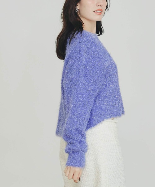 PICCIN（ピッチン）の「ラメシャギープルオーバー（ニット/セーター・レディース・シルバー/パープル/イエロー・M）」の7枚目の写真