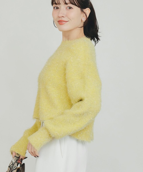 PICCIN（ピッチン）の「ラメシャギープルオーバー（ニット/セーター・レディース・シルバー/パープル/イエロー・M）」の12枚目の写真