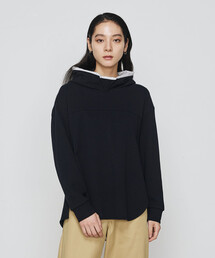 Gabardine K.T（ギャバジンケーティー）の「ブークレダンボール レイヤード風フード付トレーナー（スウェット）」