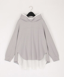 Gabardine K.T（ギャバジンケーティー）の「ブークレダンボール レイヤード風フード付トレーナー（スウェット）」