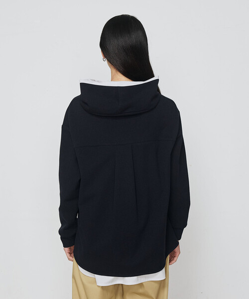 Gabardine K.T(ギャバジンケーティー)の「ブークレダンボール レイヤード風フード付トレーナー(スウェット・レディース・ライトグレー/ネイビー・9号/7号)」の11枚目の写真