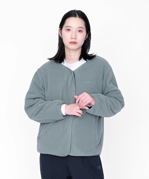 NEW BALANCE（ニューバランス）の「フリースカーディガン（カーディガン/ボレロ・レディース・ブラック/セージグリーン/ネイビー・SMALL/MEDIUM/LARGE/X-LARGE）」の3枚目の写真