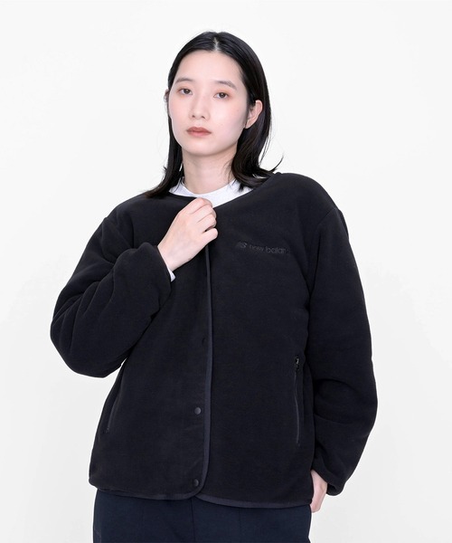 NEW BALANCE（ニューバランス）の「フリースカーディガン（カーディガン/ボレロ・レディース・ブラック/セージグリーン/ネイビー・SMALL/MEDIUM/LARGE/X-LARGE）」の2枚目の写真