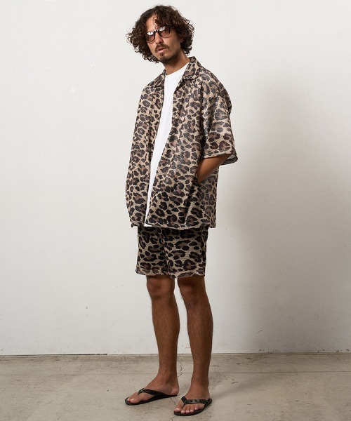 STUD MUFFIN（スタッドマフィン）の「mp14312-レオパードメッシュ スマイリーパッチ ショートパンツ(614-06289)（その他パンツ・メンズ・ブラウン・2/3/4）」の5枚目の写真