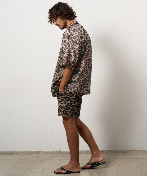 STUD MUFFIN（スタッドマフィン）の「mp14312-レオパードメッシュ スマイリーパッチ ショートパンツ(614-06289)（その他パンツ・メンズ・ブラウン・2/3/4）」の6枚目の写真