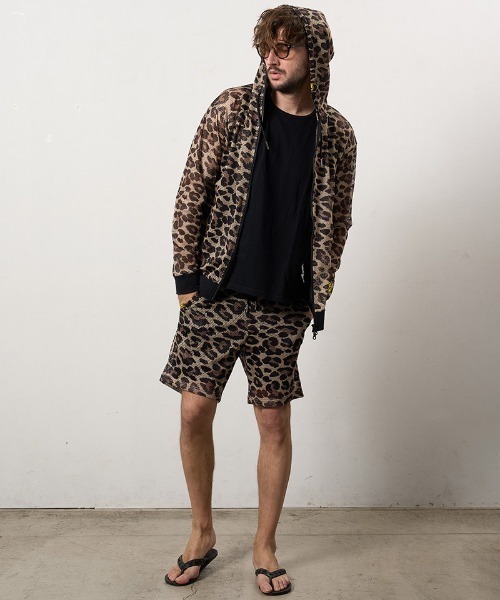 STUD MUFFIN（スタッドマフィン）の「mp14312-レオパードメッシュ スマイリーパッチ ショートパンツ(614-06289)（その他パンツ・メンズ・ブラウン・2/3/4）」の9枚目の写真