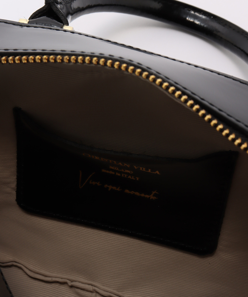 CHRISTIAN VILLA（クリスチャンヴィラ）の「CHRISTIAN VILLA /クリスチャン ヴィラ ガラスレザーバッグ（ショルダーバッグ・レディース・ブラック・FREE）」の14枚目の写真