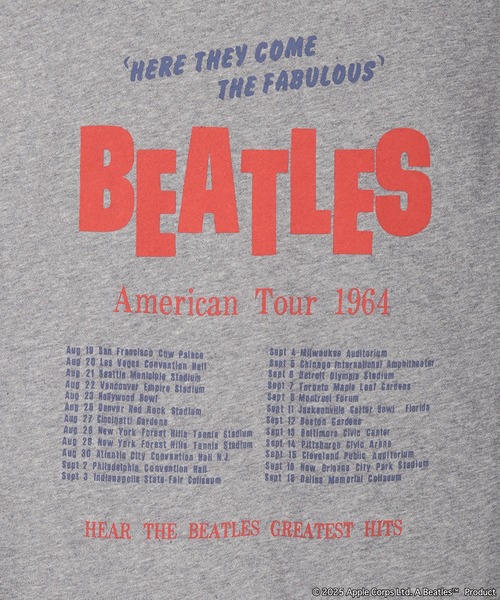 The Beatles / ビートルズ 裏毛 長袖トレーナー American Tour 1964年