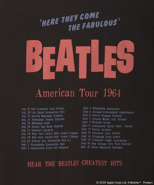 The Beatles（ザビートルズ）の「The Beatles / ビートルズ 裏毛 長袖トレーナー American Tour 1964年（スウェット・メンズ・ブラック/グレー・M/L/XL）」の13枚目の写真