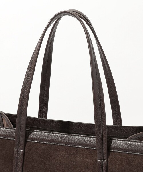 TOMORROWLAND (トゥモローランド)の「TOMORROWLAND シュリンクレザー×スウェードコンビ トートバッグ(トートバッグ・メンズ・ダークブラウン・FREE)」の4枚目の写真