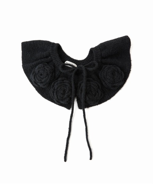 Casselini（キャセリーニ）の「Casselini(キャセリーニ)フラワーニットカラー（付け襟・レディース・ブラック/ホワイト・FREE）」の11枚目の写真