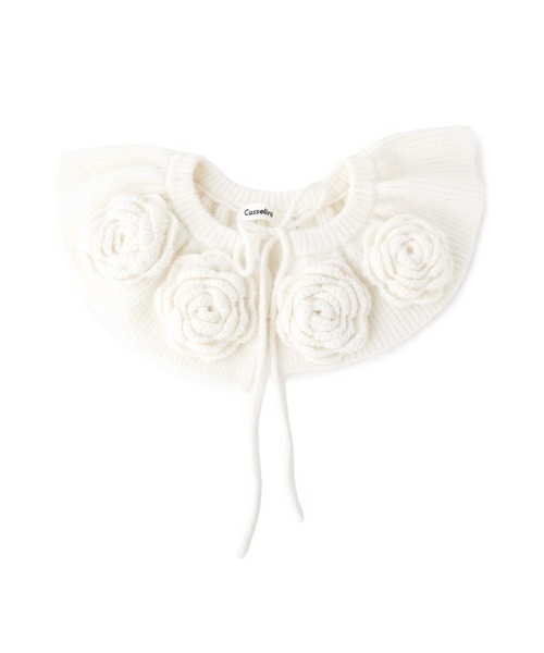 Casselini（キャセリーニ）の「Casselini(キャセリーニ)フラワーニットカラー（付け襟・レディース・ブラック/ホワイト・FREE）」の12枚目の写真