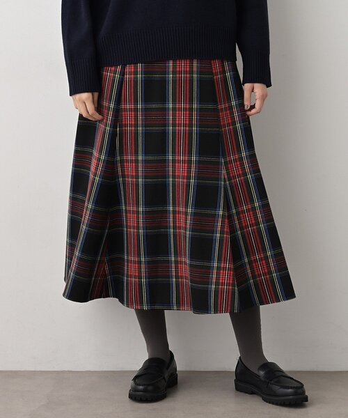 Dessin（デッサン）の「【洗える】チェック柄起毛フレアスカート（スカート・レディース・ブラック系2/カーキ系2/レッド系4・01/02/03/00）」の15枚目の写真
