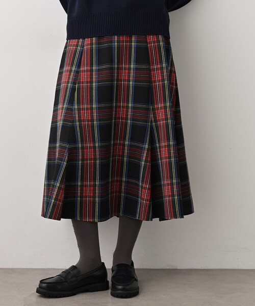 Dessin（デッサン）の「【洗える】チェック柄起毛フレアスカート（スカート・レディース・ブラック系2/カーキ系2/レッド系4・01/02/03/00）」の16枚目の写真