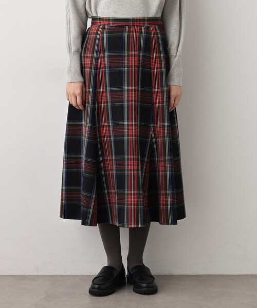 Dessin（デッサン）の「【洗える】チェック柄起毛フレアスカート（スカート・レディース・ブラック系2/カーキ系2/レッド系4・01/02/03/00）」の19枚目の写真
