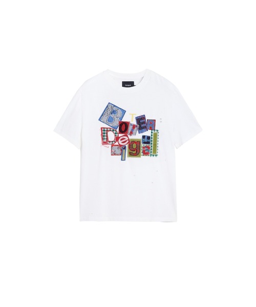 Desigual(デシグアル)の「【Desigual×BOTTER】パッチワークレタリングTシャツ(Tシャツ/カットソー・レディース・ホワイト・S/M/XL/L)」の5枚目の写真