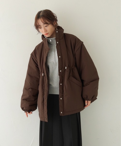 CLEIO(クレイオ)の「【CLEIO】2WAYミドル丈中綿コート 2WAY MID-LENGTH PADDED COAT/940-14616(ダウンジャケット/コート・レディース・ホワイト系その他/チャコール/ブラウン・フリー)」の13枚目の写真