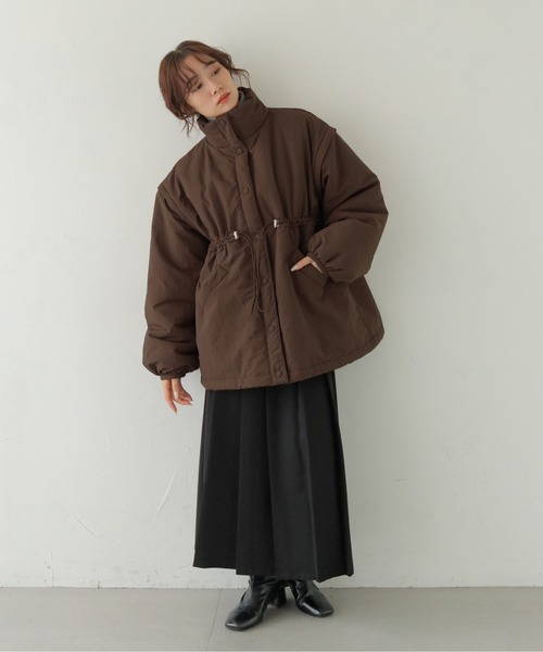 CLEIO(クレイオ)の「【CLEIO】2WAYミドル丈中綿コート 2WAY MID-LENGTH PADDED COAT/940-14616(ダウンジャケット/コート・レディース・ホワイト系その他/チャコール/ブラウン・フリー)」の18枚目の写真